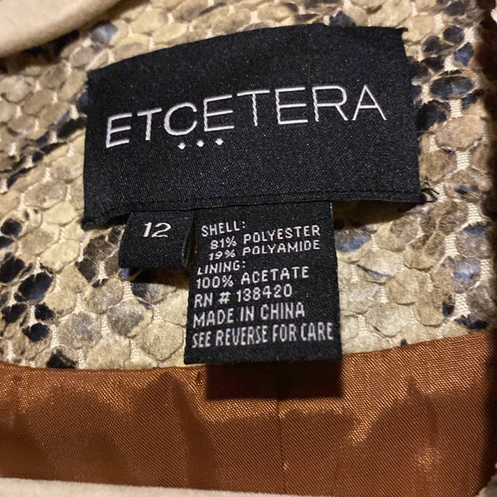 Etcetera Python Print Trench Coat - image 3